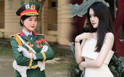 Nhan sắc gây thương nhớ của nữ quân nhân “khối Hoa hậu” diễu binh 30/4, ảnh đời thường càng bất ngờ