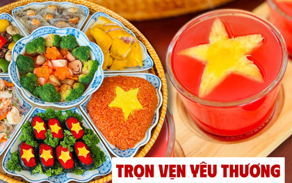 Chiêm ngưỡng mâm cơm "màu cờ sắc áo" của mẹ đảm Hà Nội mừng 50 năm thống nhất gói trọn cả tình yêu đất nước