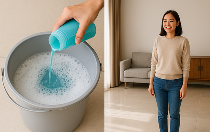 Tôi trộn nước lau sàn với nước xả vải và bất ngờ: Nhà sạch bóng, thơm dịu suốt 2 ngày