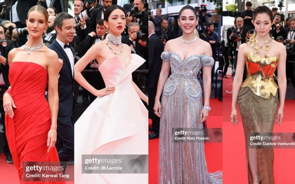 Thảm đỏ Cannes ngày 5: Châu Dã đọ sắc "chị đại" Chompoo Araya, nữ diễn viên Trung Quốc bị tóm khoảnh khắc đáng xấu hổ