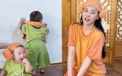 Phương Oanh nhí nhố bên cặp sinh đôi, shark Bình nhận xét một câu cực hài
