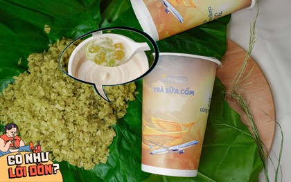 Cận cảnh cốc trà sữa cốm 50k của Vietnam Airlines: Bao bì đẹp nhưng topping bên trong mới là điều đáng chú ý
