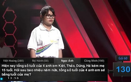 Câu đố tiểu học "tính tuổi mẹ" khiến cả 4 thí sinh Olympia chào thua