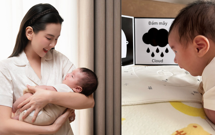 MC Mai Ngọc khoe ảnh góc nghiêng của con trai: Dậy sớm cho bé tập luyện bằng phương pháp kích thích thị giác