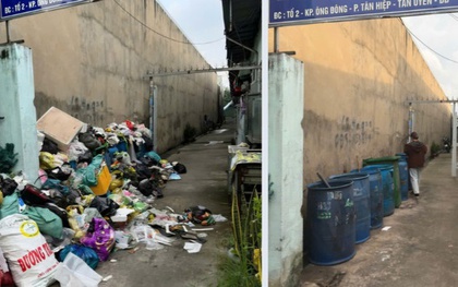 Rác thải sinh hoạt chất đống, bốc mùi hôi thối nhiều ngày ở Bình Dương: Do bàn giao công việc!