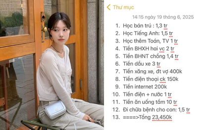 Bảng chi tiêu 12 dòng của cô vợ thất nghiệp khiến dân mạng chỉ biết cười trừ