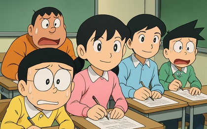 Nhóm bạn Doraemon đi thi IELTS: Nobita là người khiến cả lớp sốc nặng, Dekisugi và Shizuka lại gây thất vọng đôi chút