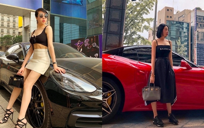 "Hot mom" Cún Bông từng khoe dàn xe đắt tiền trước khi bị bắt: Có cả Ferrari, Porsche, trị giá ước tính hàng chục tỷ đồng