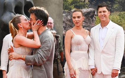 Scarlett Johansson công khai hôn người đàn ông khác ngay trước mặt chồng