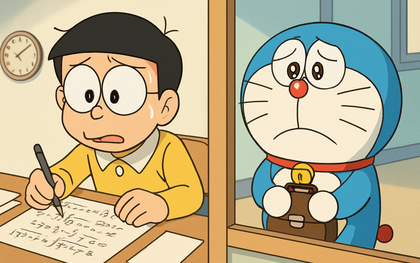 Nhóm bạn Nobita thất thần trước đề Toán thi tốt nghiệp THPT 2025, riêng Doraemon khóc ròng vì lý do khác