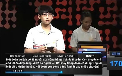 Bài toán "chở người sang sông" làm khó cả 4 thí sinh Đường Lên Đỉnh Olympia