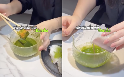 Video pha mắm tôm với matcha để ăn bún đậu lan truyền: Dân mạng phẫn nộ vì "làm méo mó giá trị ẩm thực"