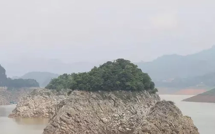 Hồ thủy điện Hòa Bình cạn bất thường, mực nước xuống thấp kỷ lục