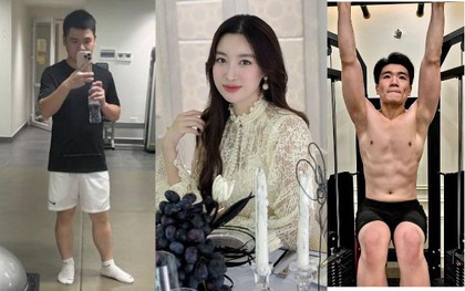 Hai thiếu gia nghìn tỷ nhà bầu Hiển đọ sắc vóc trong phòng gym, netizen gọi tên Đỗ Mỹ Linh vì cách chăm chồng