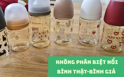Bình sữa thương hiệu lớn nhưng giá chỉ vài chục: Đáng sợ là thật - giả đặt cạnh nhau cũng khó mà phân biệt được!