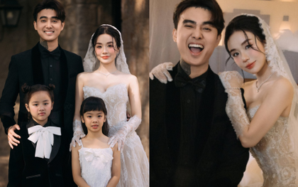 Đạt G và Cindy Lư tung trọn ảnh cưới trước giờ G: Dâu rể đẹp đôi nhưng thái độ 2 "thế lực nhí" mới hot!
