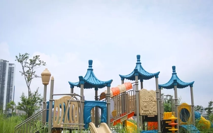 Cỏ mọc ngập đầu, rác thải khắp nơi trong dự án công viên 744 tỷ đồng tại Hà Nội