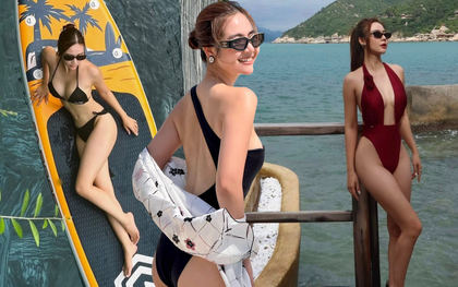 Bỏng mắt ngắm Huyền Lizzie diện áo tắm, khoe body nuột 0% mỡ thừa