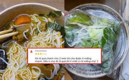 Yêu cầu 6 quả chanh khi gọi 1 bát bún và 1 bát phở: Bị từ chối, khách lập tức đánh giá quán 3 sao