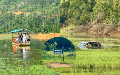 Hiện trường vụ hai vợ chồng tử vong thương tâm sau khi lái ô tô bán tải xuống lòng hồ