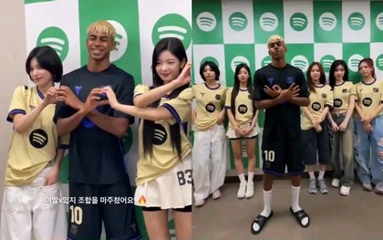 Viral cảnh Lamine Yamal thả tim, dạy ITZY (Hàn Quốc) ăn mừng kiểu "304" nổi tiếng, gây sốt với biểu cảm ngượng ngùng trước gái xinh
