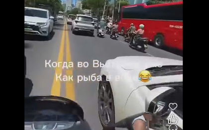 CLIP: Người nước ngoài lạng lách đánh võng trên đường biển Nha Trang
