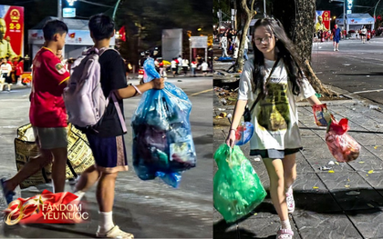 Dọn sạch rác sau buổi Tổng hợp luyện đầu tiên ở Hà Nội: Mỗi người 1 tay, các cô chú vệ sinh môi trường đỡ cực!