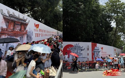 Xuất hiện "bức tường" 2m tại Văn Miếu - Quốc Tử Giám đúng vị trí đoàn diễu binh đi qua, lý do khiến dân tình gật gù