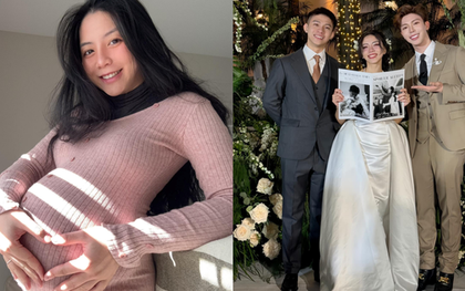 Đặng Tiểu Tô Sa đăng ảnh kể chuyện em bé mãi không chịu ra, đến nỗi "anh trai" Erik cũng phải sốt ruột giùm