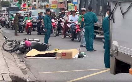 Hiện trường vụ tai nạn tài xế tử vong thương tâm dưới gầm xe tải