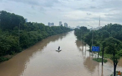 Lũ các sông đang dâng cao kèm mưa rất to, nhiều khu vực Hà Nội có thể ngập 1-3 ngày