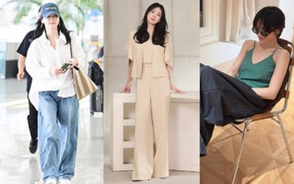 Cao 1m61 như Song Hye Kyo tưởng không "cân" được quần ống rộng, nhưng hóa ra cô mặc rất đẹp