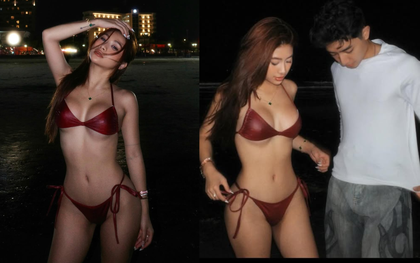 Louis Phạm diện bikini đỏ bốc lửa, body "cháy" hơn cả thời tiết mùa hè, tình tứ bên bạn trai Việt kiều