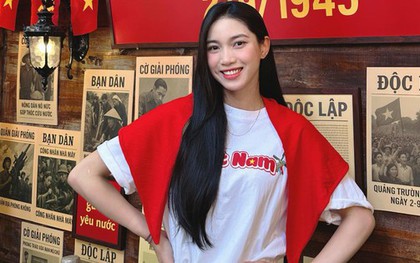 Visual sáng bừng hoà chung không khí yêu nước của hotgirl bóng chuyền Nguyễn Thị Phương