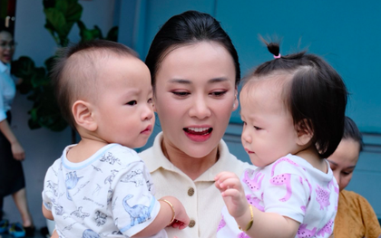 Đỗ Phương Oanh chia sẻ khoảnh khắc ngày đầu đi học của cặp song sinh: "Khi đi hoành tráng, khi về mắt sưng"