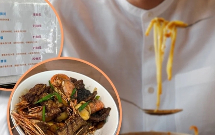 Bát mỳ giá hơn 8 triệu đồng có tôm, lươn, trứng cá bị 'mắng' tơi bời trên mạng