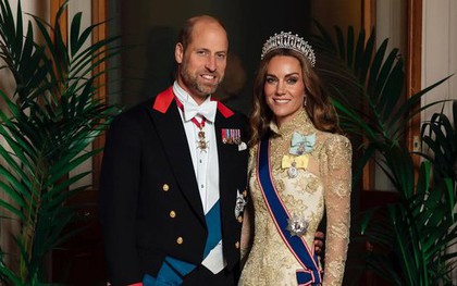 Đẳng cấp “nữ chính”: Kate Middleton lộng lẫy váy vàng, đội vương miện huyền thoại tại quốc yến Windsor
