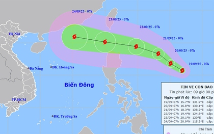 Bão Ragasa tiến vào Biển Đông với cường độ rất mạnh, có thể đạt cấp siêu bão