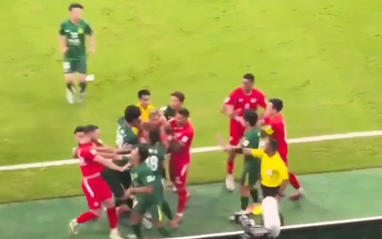 Clip: Màn ẩu đả của cầu thủ CLB CAHN và đội bóng Trung Quốc, đối diện án phạt từ AFC