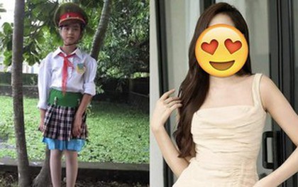 Bức ảnh bé gái đeo khăn quàng đỏ gây sốt: Giờ là Hoa hậu học giỏi, sở hữu đôi chân đẹp nhất showbiz Việt