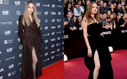 Angelina Jolie tái hiện màn khoe chân dài miên man đình đám 1 thời, "đại náo" cả thảm đỏ LHP Toronto