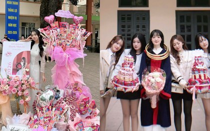 "Độc lạ" như gen Z, bê tráp chúc mừng bạn trong ngày chụp kỷ yếu