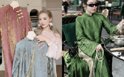 Bắt trend "phú bà" với phiên bản áo dài lụa satin bắt sáng: Giá chỉ từ 300k, nhìn thôi đã thấy chảnh