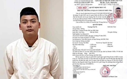 Trương Văn Tú sinh năm 2001 ra đầu thú