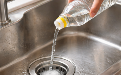 Học mẹ tôi: Chỉ cần đổ giấm vào đúng chỗ này, bếp sạch bóng - không làm là rất dễ tắc nghẽn cả tuần