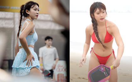 Em Kim "vén váy" lại gây tranh cãi dữ dội khi diện bikini chơi pickleball