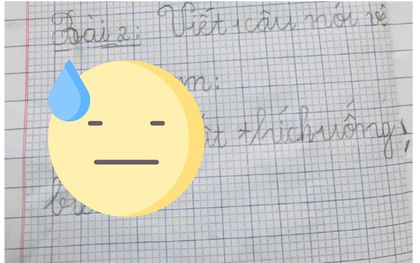 Làm bài tập về nhà, cậu bé lớp 1 vô tình để lộ bí mật khiến mẹ "ngượng chín mặt"