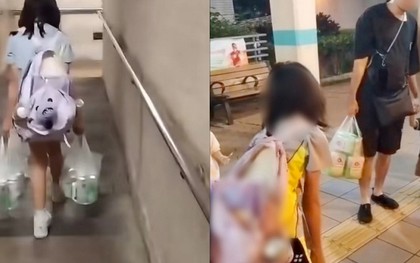 Bé gái 11 tuổi chật vật xách 24 lon bia, bố mẹ bị cảnh sát bắt giữ