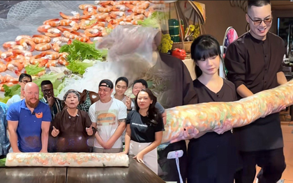 Cơm quê Dượng Bầu thử thách khách ăn 3 kg thịt, 3 kg tôm, 4 kg rau bún trong 30 phút: Thắng nhận 5 triệu, thua trả 3 triệu