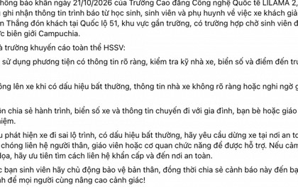 1 trường Cao đẳng bất ngờ phát thông báo khẩn: Sinh viên bị xe khách chở đến gần biên giới Campuchia